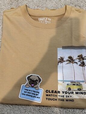 Women's Long Sleeve Tee - Tan Graphic